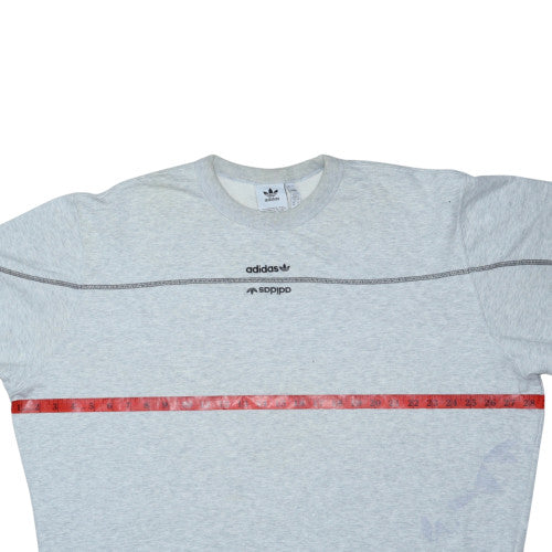 Adidas Men's Grey Crew Neck Sweatshirt Size M Classic Casual Style