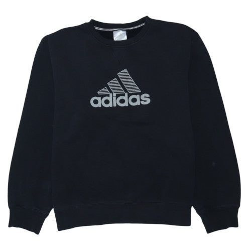 Adidas Men's Black Crew Neck Logo Pullover Sweatshirt M