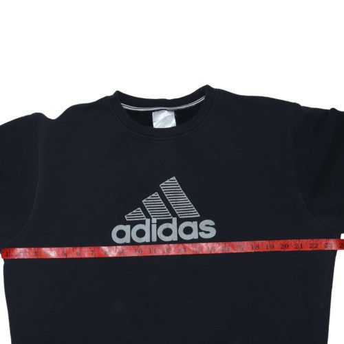 Adidas Men's Black Crew Neck Logo Pullover Sweatshirt M