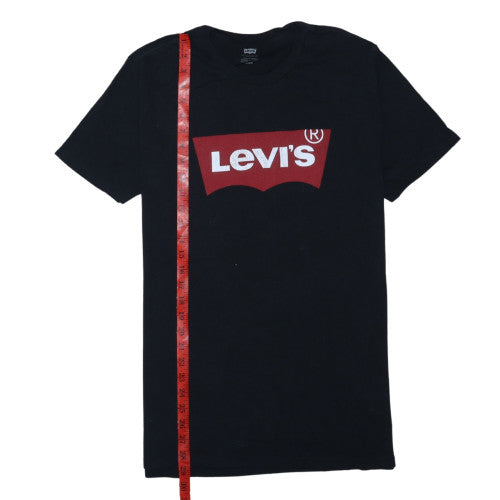 Levi's Men's Black Graphic Logo Crew Neck Cotton T-Shirt M