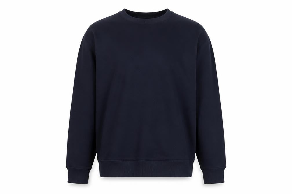 Front view of Marks & Spencer Men's Blue Relaxed Fit Cotton Sweatshirt, size L