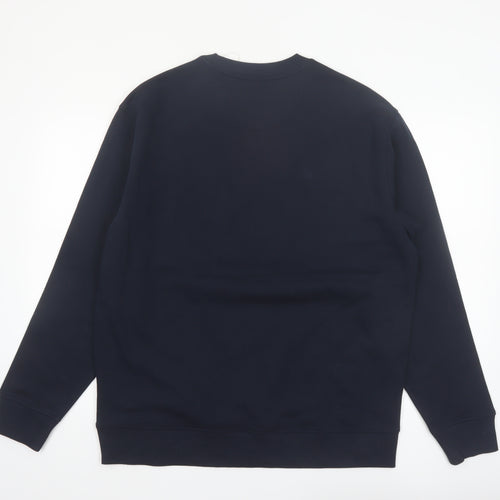Marks and Spencer Men's Blue Relaxed Fit Cotton Sweatshirt Size L