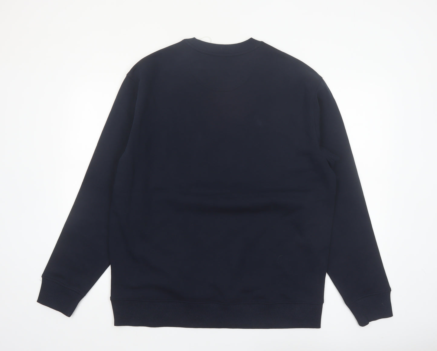Marks and Spencer Men's Blue Relaxed Fit Cotton Sweatshirt Size L