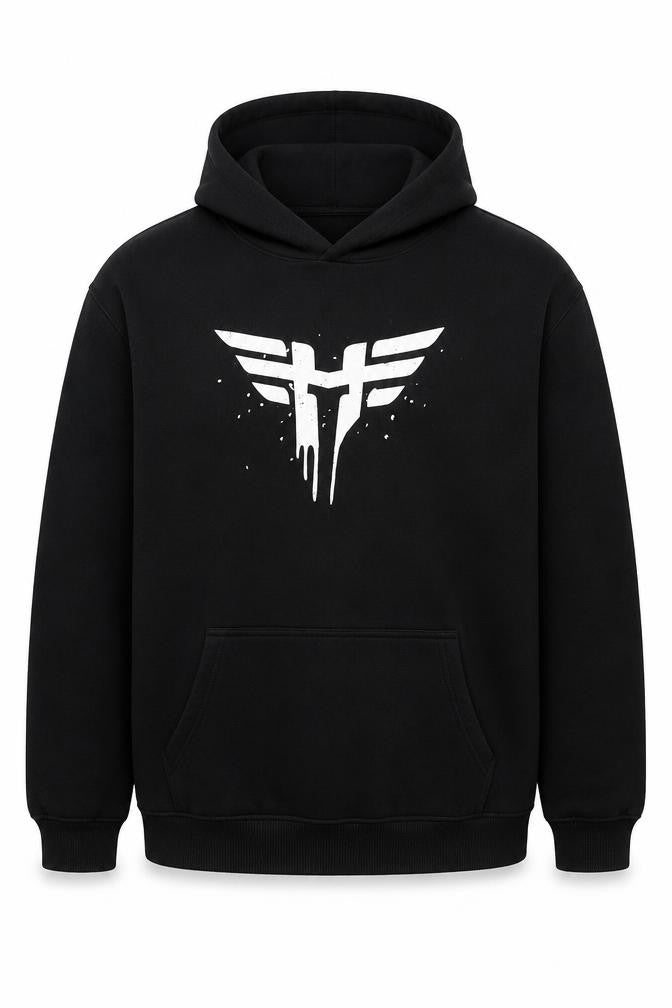 Front view of Nations Men’s Black 2XL Pullover Hoodie Esports Fleece Regular Fit