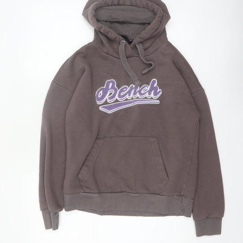Bench Womens Brown L Hoodie Pullover 70% Cotton 30% Polyester