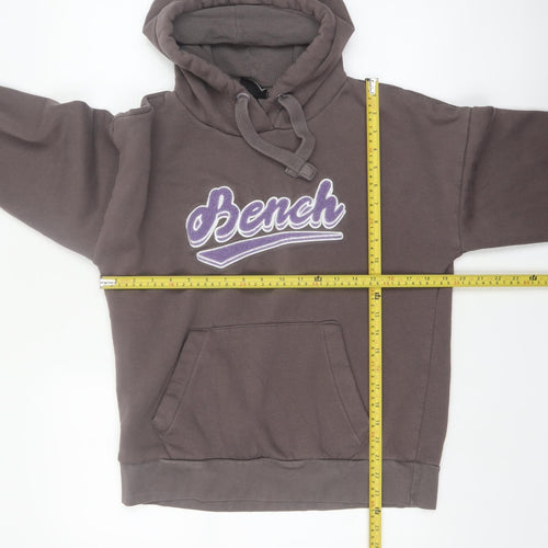 Bench Womens Brown L Hoodie Pullover 70% Cotton 30% Polyester