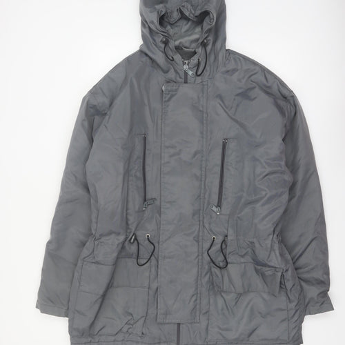 CINQCENTDIOZE Mens Grey Hooded Parka Jacket Size L 42in
