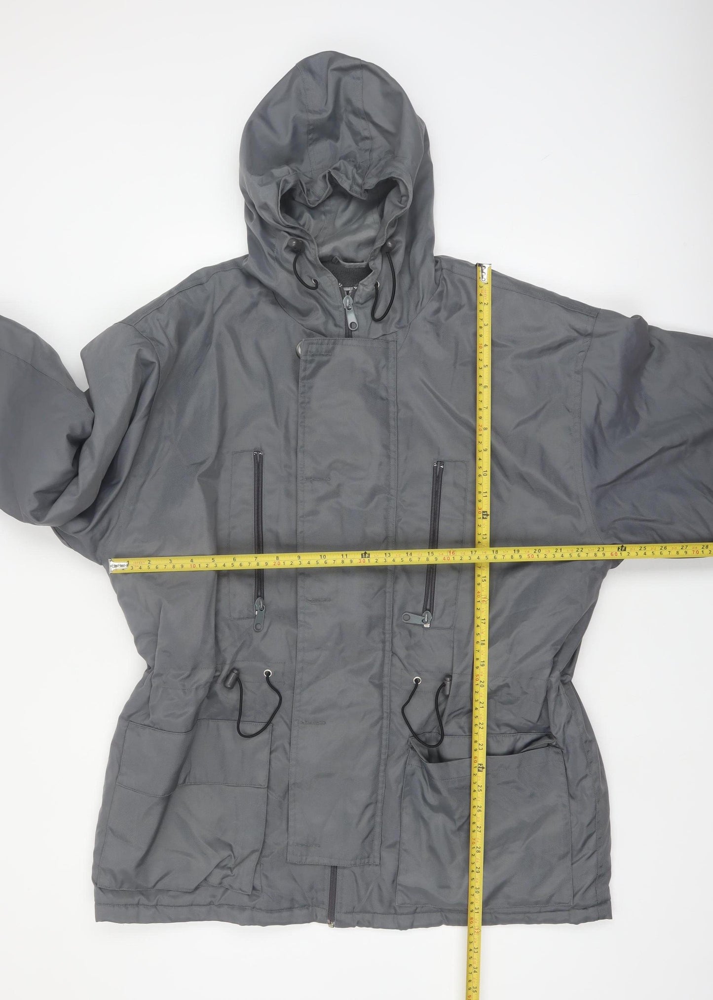 CINQCENTDIOZE Mens Grey Hooded Parka Jacket Size L 42in
