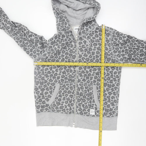 Converse Womens Grey Leopard Print Full Zip Hoodie Size M