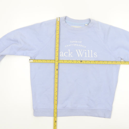 Jack Wills Women Blue Crew Neck Cotton Blend Sweatshirt UK 10