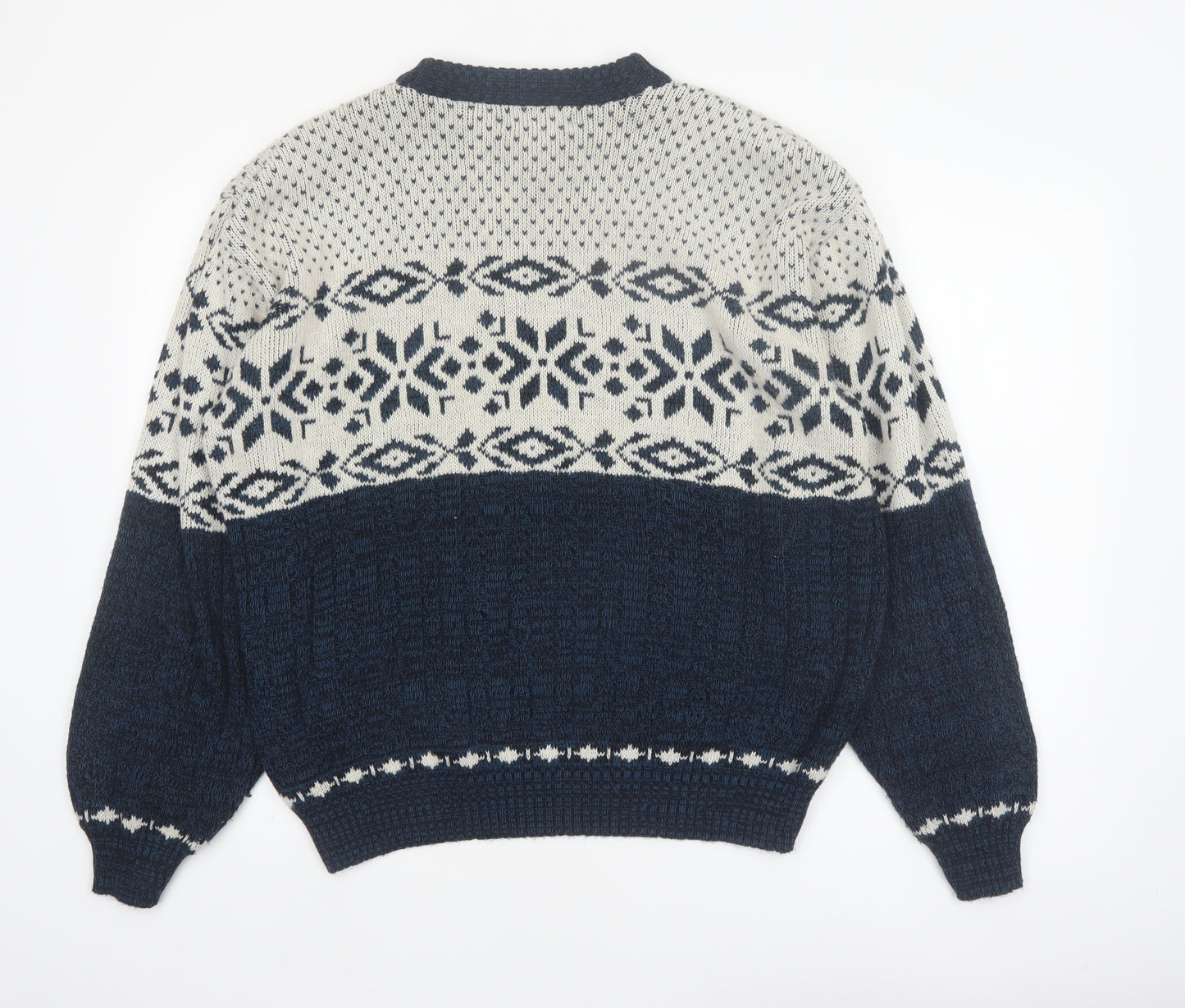 Hardwood & Pine Men's Blue Fair Isle Knit XL Pullover Jumper