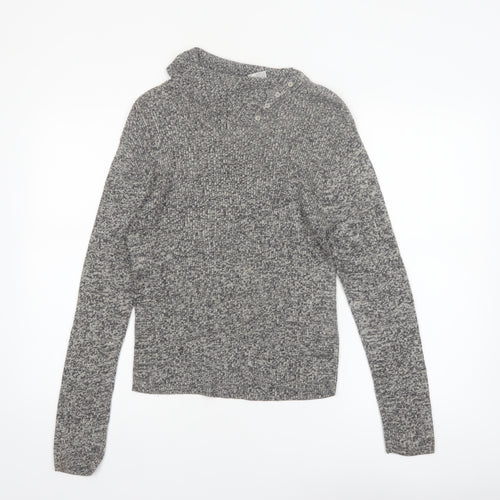 Faded Glory Womens Grey High Neck Knit Pullover Jumper Size L