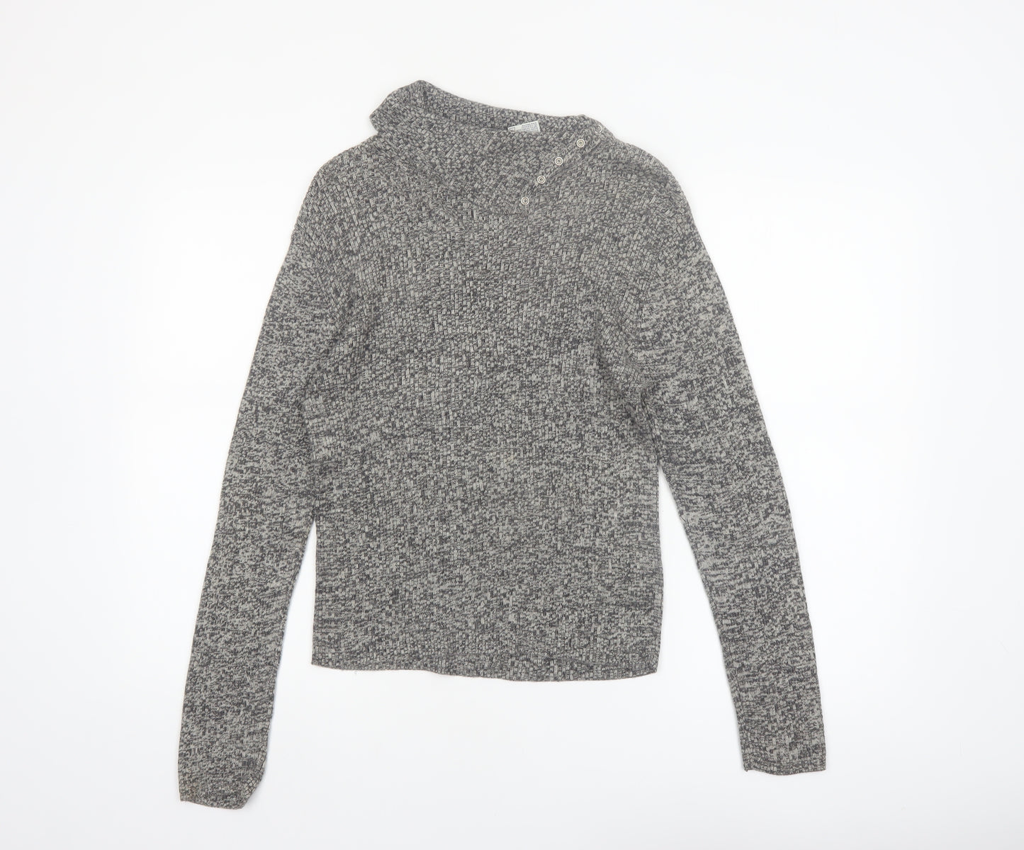 Faded Glory Womens Grey High Neck Knit Pullover Jumper Size L