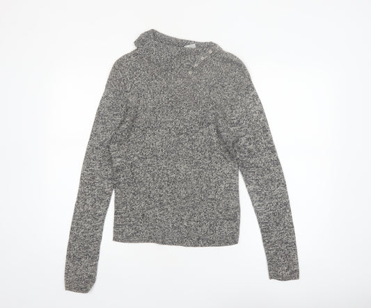 Faded Glory Womens Grey High Neck Knit Pullover Jumper Size L