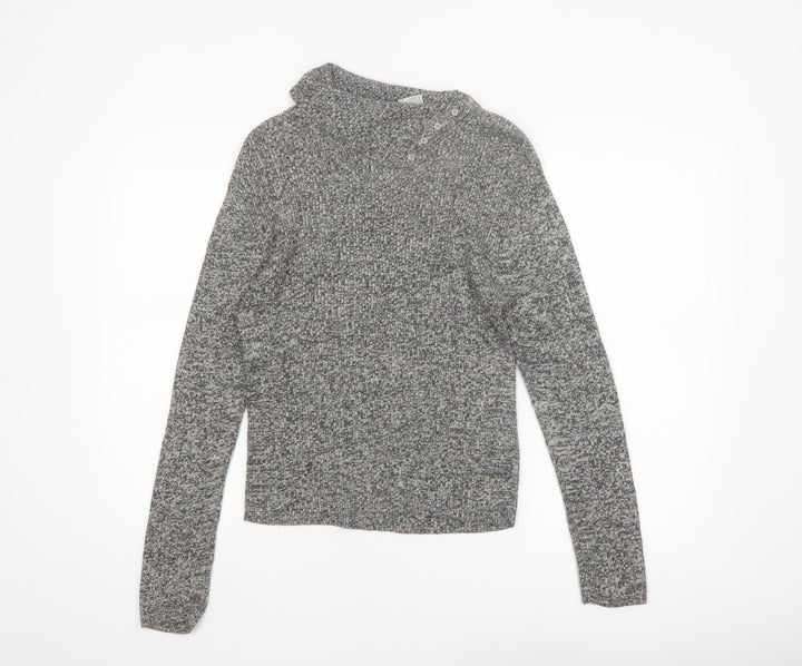 Faded Glory Womens Grey High Neck Knit Pullover Jumper Size L