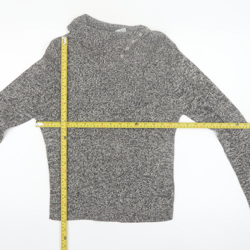 Faded Glory Womens Grey High Neck Knit Pullover Jumper Size L