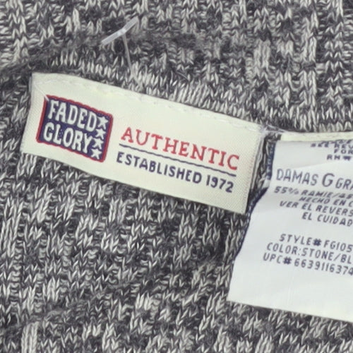 Faded Glory Womens Grey High Neck Knit Pullover Jumper Size L