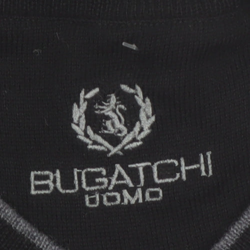 Bugatchi Uomo Mens Grey Merino Wool V-Neck Jumper Size L