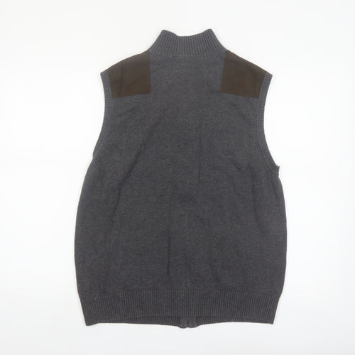 Alex Cannon Men's Grey Cotton Sleeveless Full Zip Vest Jumper L