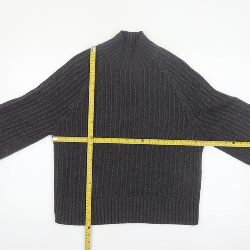 Next Women's Grey Chunky Knit Mock Neck Jumper Size S