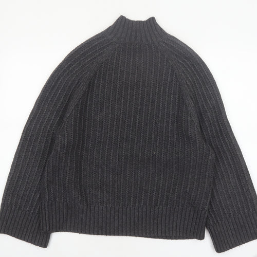 Next Women's Grey Chunky Knit Mock Neck Jumper Size S