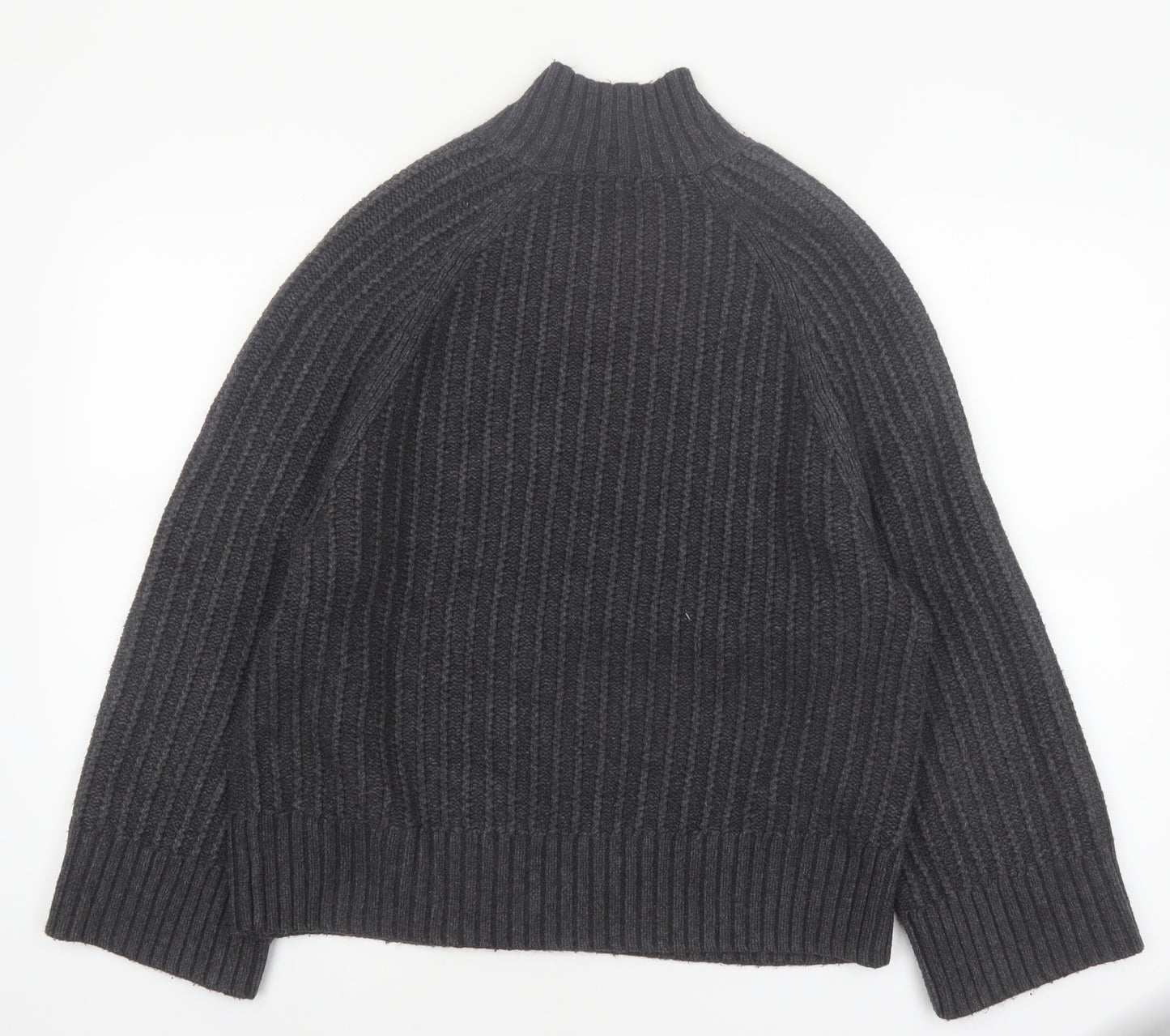 Next Women's Grey Chunky Knit Mock Neck Jumper Size S