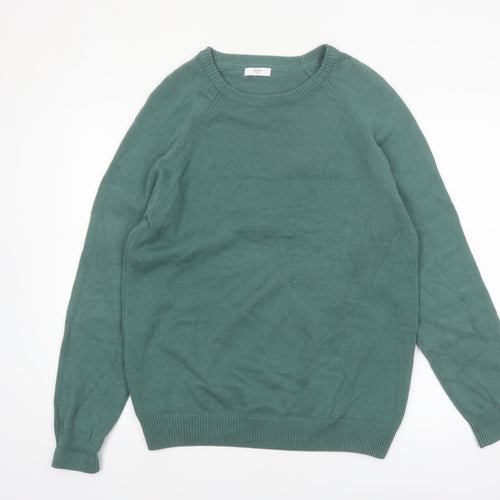 Cotton Traders Men’s Green Cotton Crew Neck Pullover Jumper M