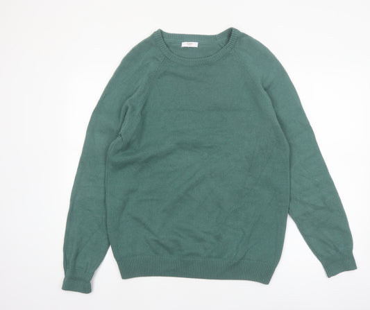 Cotton Traders Men’s Green Cotton Crew Neck Pullover Jumper M