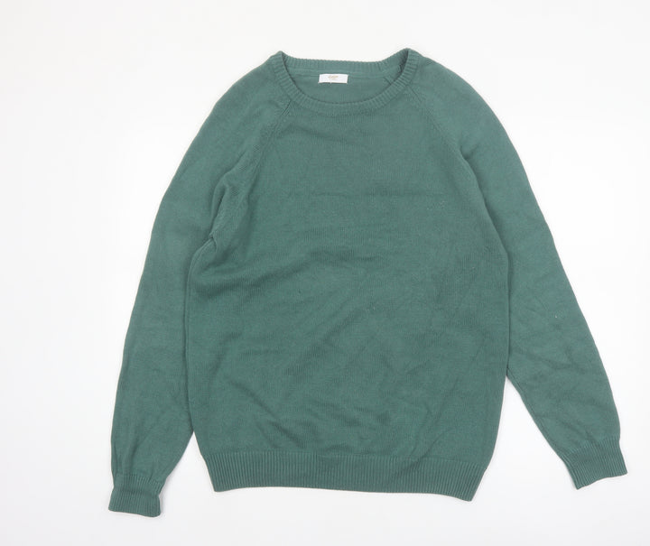 Cotton Traders Men’s Green Cotton Crew Neck Pullover Jumper M