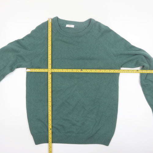 Cotton Traders Men’s Green Cotton Crew Neck Pullover Jumper M