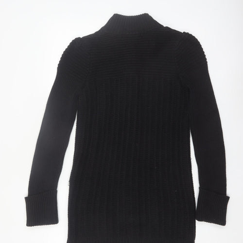 Next Women’s Black Cotton Blend Long Sleeve Button Cardigan Size 12