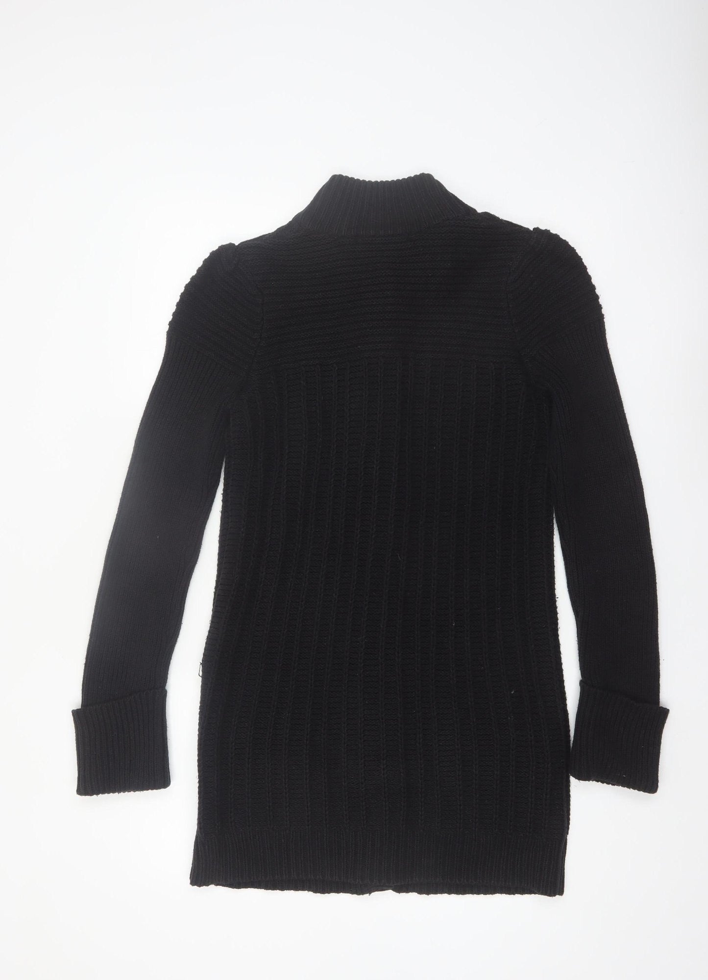 Next Women’s Black Cotton Blend Long Sleeve Button Cardigan Size 12