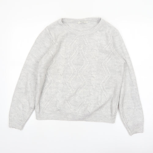 LCW Casual Women's Grey Cable Knit Crew Neck Jumper XXL