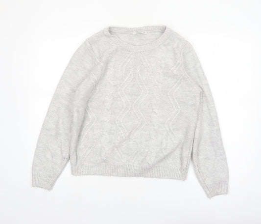 LCW Casual Women's Grey Cable Knit Crew Neck Jumper XXL