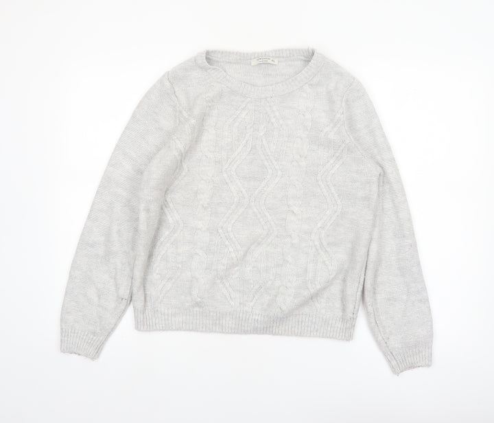 LCW Casual Women's Grey Cable Knit Crew Neck Jumper XXL