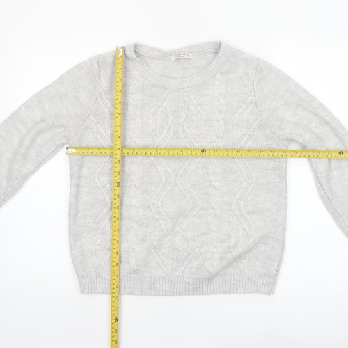 LCW Casual Women's Grey Cable Knit Crew Neck Jumper XXL