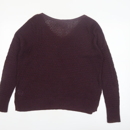 American Eagle Outfitters Women’s Brown Knit V-Neck Jumper Size M