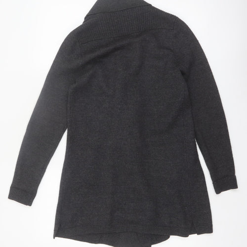 Ellen Tracy Women's Black L Belted Open Front Knit Cardigan