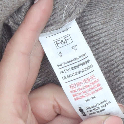 F&F Women Beige Roll Neck Long Sleeve Tunic Jumper M