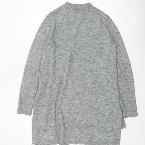 H&M Women’s Grey Mock Neck Long Sleeve Tunic Jumper Size 12