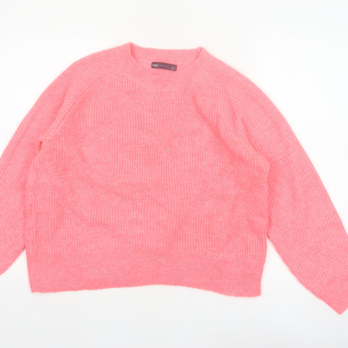 Marks and Spencer Women’s Pink Knit Crew Neck Pullover Jumper L