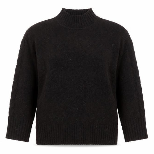 Marks and Spencer Women Brown Mock Neck Alpaca Blend Jumper Size S