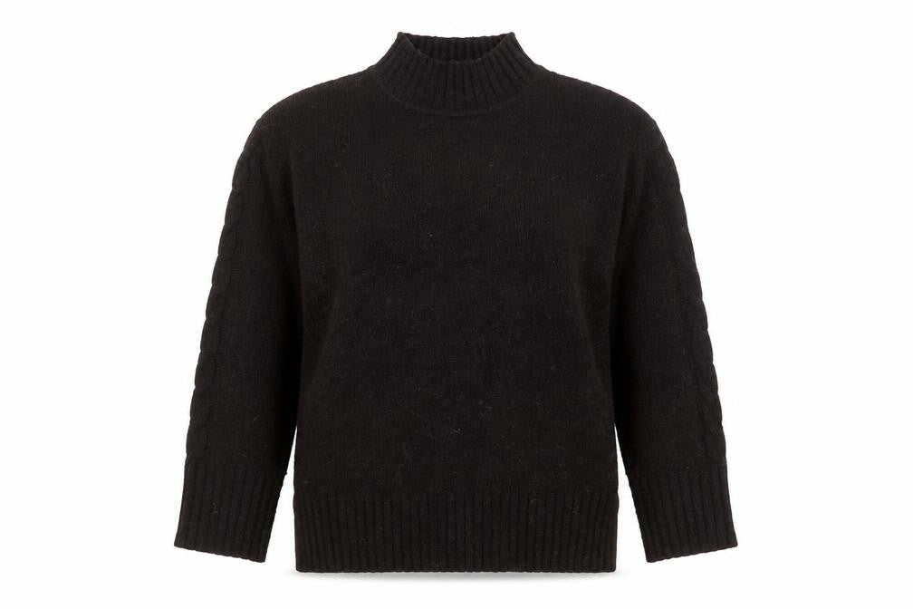 Marks and Spencer Women Brown Mock Neck Alpaca Blend Jumper Size S