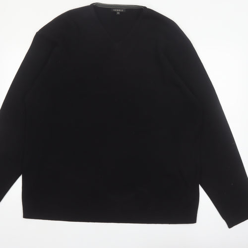 George Men’s Black 2XL V-Neck Knit Acrylic Jumper