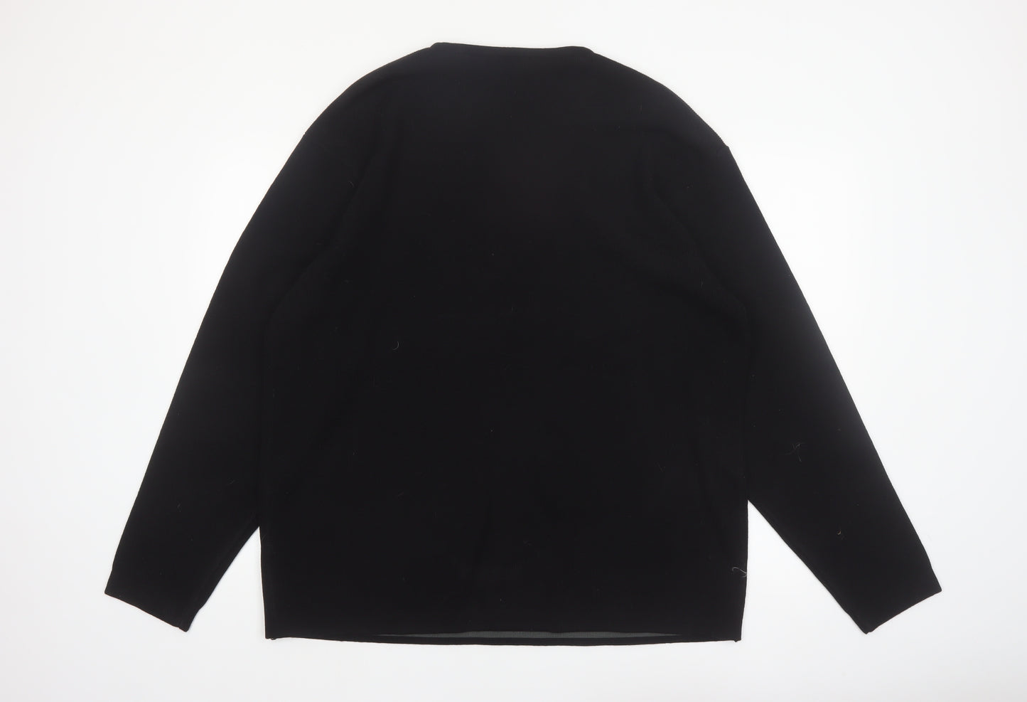 George Men’s Black 2XL V-Neck Knit Acrylic Jumper