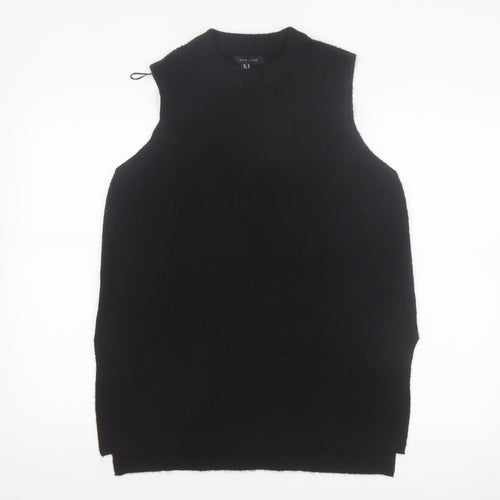 New Look Women Black Sleeveless Mock Neck Knit Vest M