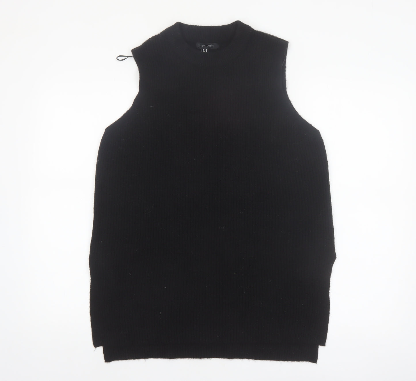 New Look Women Black Sleeveless Mock Neck Knit Vest M