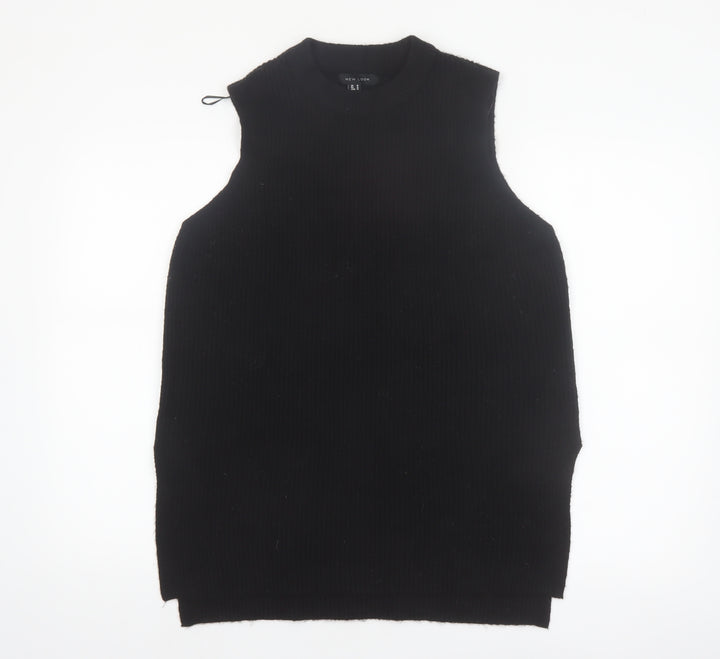 New Look Women Black Sleeveless Mock Neck Knit Vest M