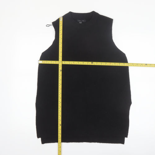 New Look Women Black Sleeveless Mock Neck Knit Vest M