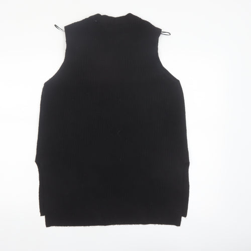 New Look Women Black Sleeveless Mock Neck Knit Vest M